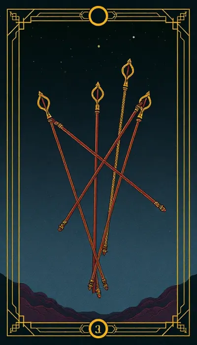 Five of Wands tarot card